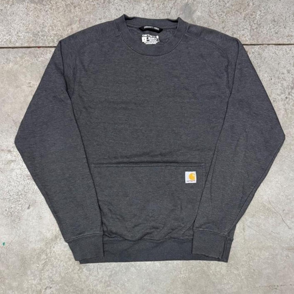 Carhartt Men's Relaxed Fit Force Crewneck Sweatshirt Gray Sz Small
